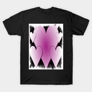 Pink Hearts-Available As Art Prints-Mugs,Cases,Duvets,T Shirts,Stickers,etc T-Shirt